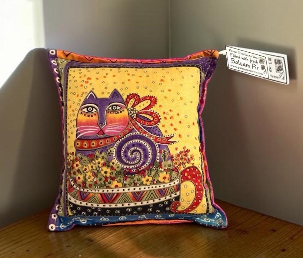Vintage Laurel Burch Mini Cat Pillow Balsam Fir Filled Aromatherapy New